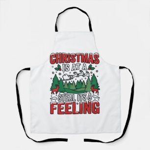 Christmas Steal Its A Feeling Reindeer Sleigh Desi Apron