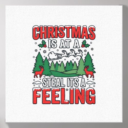Christmas Steal Its A Feeling Reindeer Sleigh Desi Canvas Photo Tile
