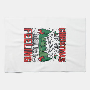 Christmas Steal Its A Feeling Reindeer Sleigh Desi Kitchen Towel