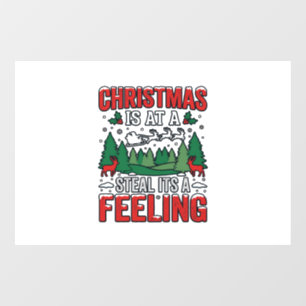 Christmas Steal Its A Feeling Reindeer Sleigh Desi Window Cling