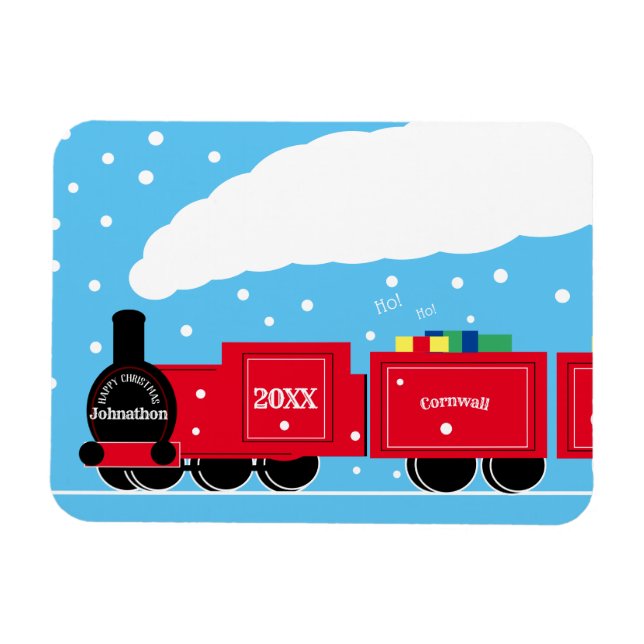 Christmas steam train in snow magnet (Horizontal)