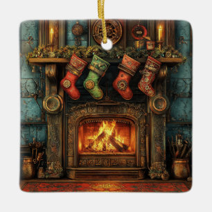 Christmas Steampunk Fireplace Ornament