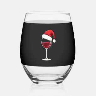 Christmas stemless wine glass