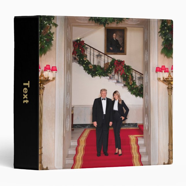 Christmas steps President Donald Trump & Melania 3 Ring Binder (Front/Spine)