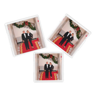 Christmas steps President Donald Trump & Melania Acrylic Tray