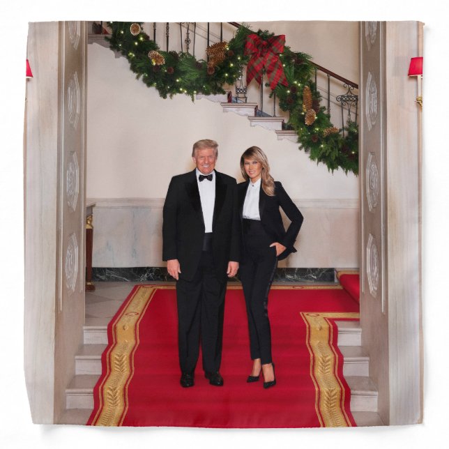 Christmas steps President Donald Trump & Melania Bandana (Front)