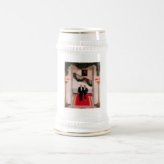 Christmas steps President Donald Trump & Melania Beer Stein (Center)