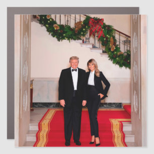 Christmas steps President Donald Trump & Melania Car Magnet