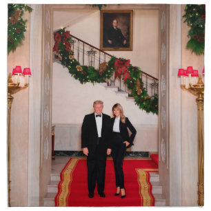 Christmas steps President Donald Trump & Melania Cloth Napkin