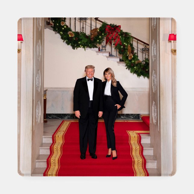 Christmas steps President Donald Trump & Melania Coaster Set (Single)
