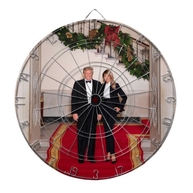Christmas steps President Donald Trump & Melania Dart Board (Front)