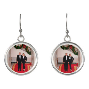 Christmas steps President Donald Trump & Melania Earrings