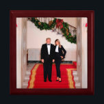 Christmas steps President Donald Trump & Melania Gift Box<br><div class="desc">White House Christmas, Donald John Trump is the 45th and current president of the United States. Before entering politics, he was a businessman and television personality. Trump was born and raised in the New York City borough of Queens, and received a bachelor's degree in economics from the Wharton School at...</div>