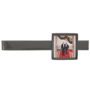 Christmas steps President Donald Trump & Melania Gunmetal Finish Tie Bar