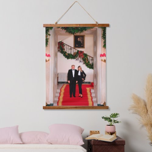 Christmas steps President Donald Trump  Melania Hanging Tapestry