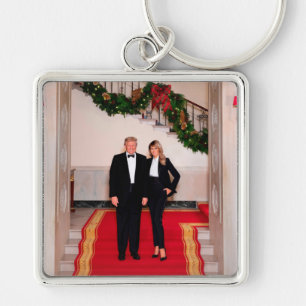 Christmas steps President Donald Trump & Melania Keychain