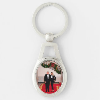 Christmas steps President Donald Trump & Melania Keychain