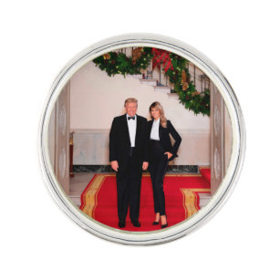 Christmas steps President Donald Trump & Melania Lapel Pin