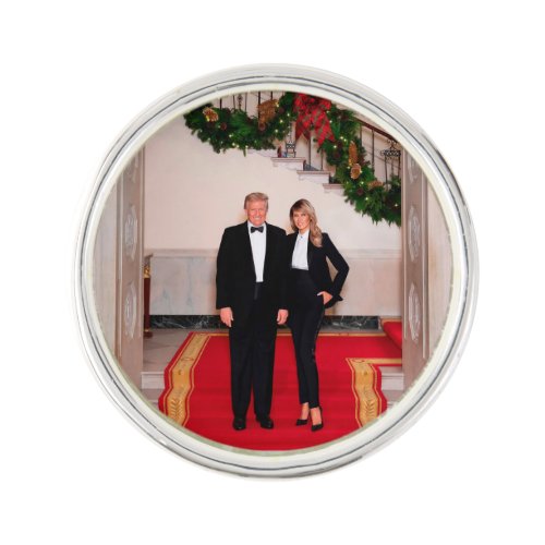 Christmas steps President Donald Trump  Melania Lapel Pin