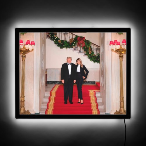 Christmas steps President Donald Trump  Melania LED Sign