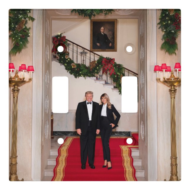Christmas steps President Donald Trump & Melania Light Switch Cover (Front)
