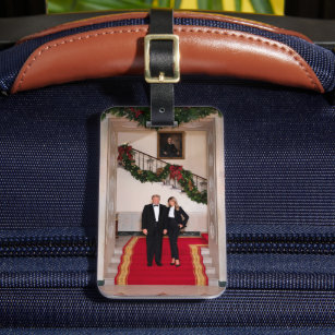 Christmas steps President Donald Trump & Melania Luggage Tag