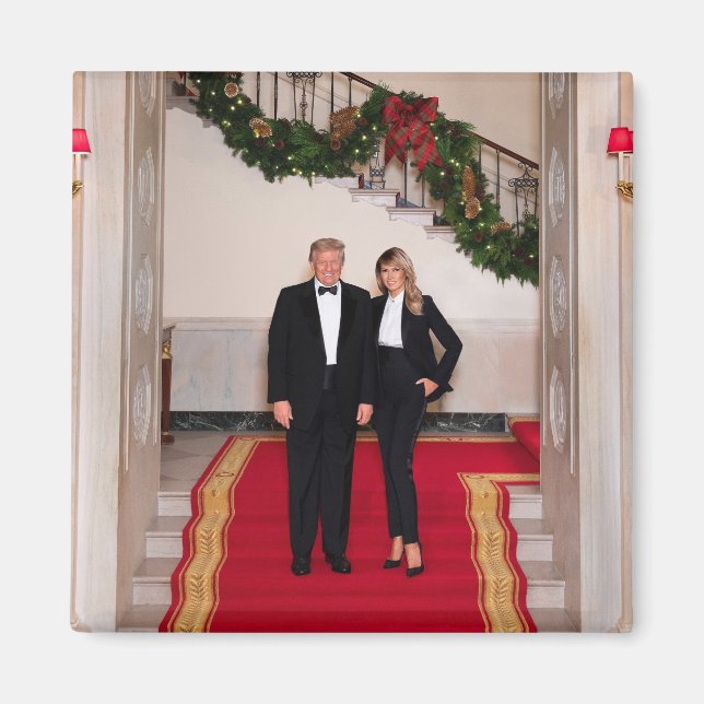 Christmas steps President Donald Trump & Melania Magnet (Front)