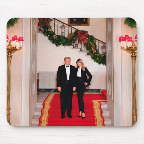 Christmas steps President Donald Trump  Melania Mouse Pad