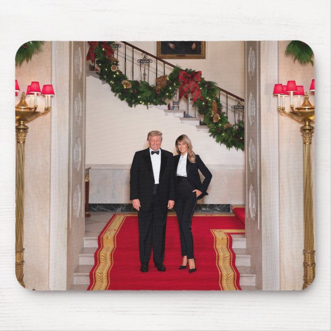 Christmas steps President Donald Trump & Melania Mouse Pad (Front)