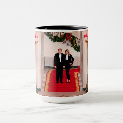 Christmas steps President Donald Trump  Melania Mug