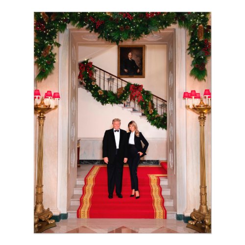 Christmas steps President Donald Trump  Melania Photo Print