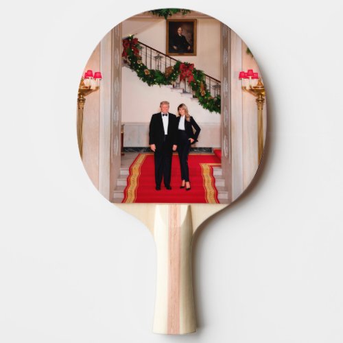 Christmas steps President Donald Trump  Melania Ping Pong Paddle