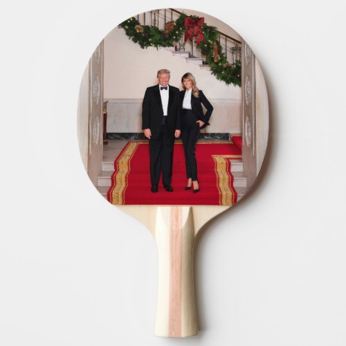Christmas steps President Donald Trump  Melania Ping Pong Paddle