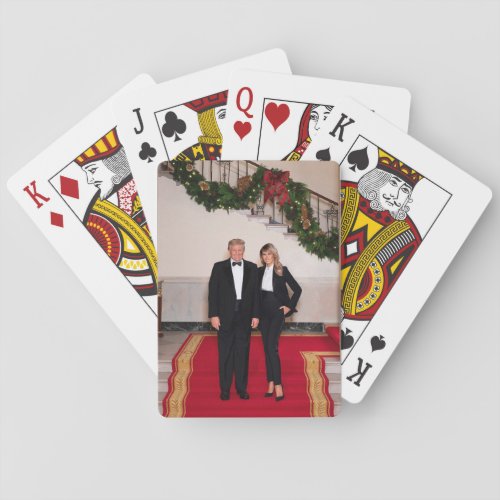Christmas steps President Donald Trump  Melania Poker Cards