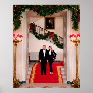 Christmas steps President Donald Trump & Melania Poster