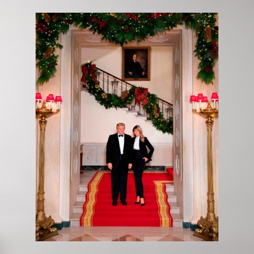 Christmas steps President Donald Trump  Melania Poster