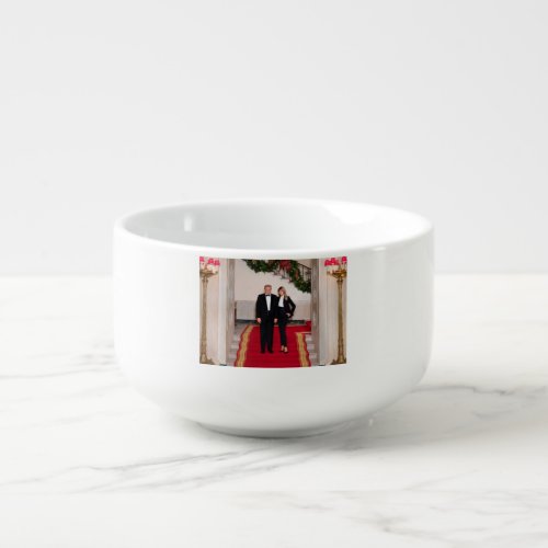 Christmas steps President Donald Trump  Melania Soup Mug