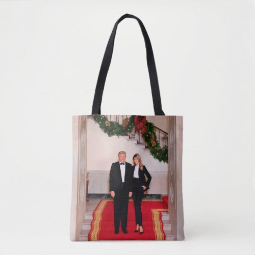 Christmas steps President Donald Trump  Melania Tote Bag