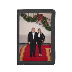 Christmas steps President Donald Trump & Melania Trifold Wallet