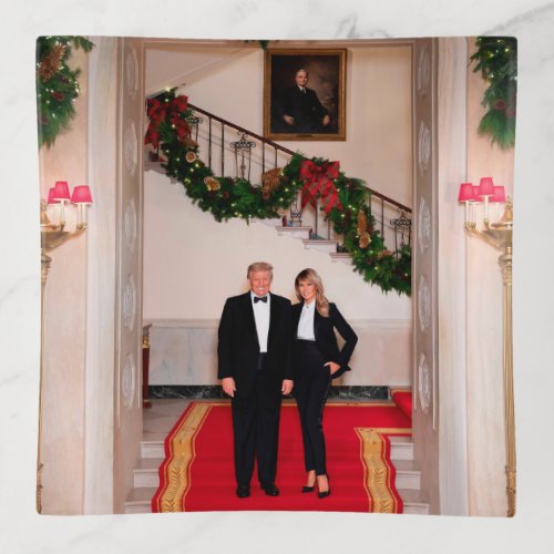 Christmas steps President Donald Trump  Melania Trinket Tray