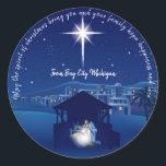 Christmas Sticker<br><div class="desc">Christmas Nativity Sticker
Make your unique style stick by creating custom stickers for every occasion! From special mailings and scrapbooking to kids’ activities and DIY projects,  you’ll find these stickers are great for so many uses. Add your own designs,  patterns,  text,  and pictures!</div>