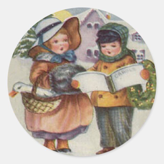 CHRISTMAS STICKER - KIDS CAROL SINGING (Front)