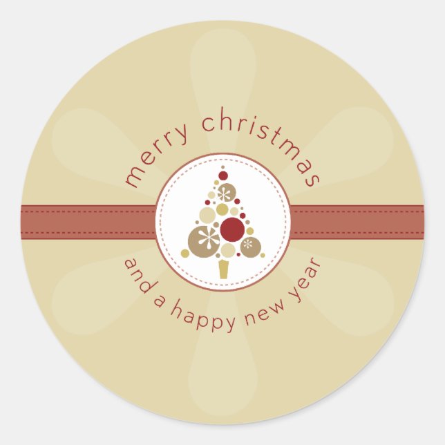 CHRISTMAS STICKER :: modern spotty tree 4 (Front)