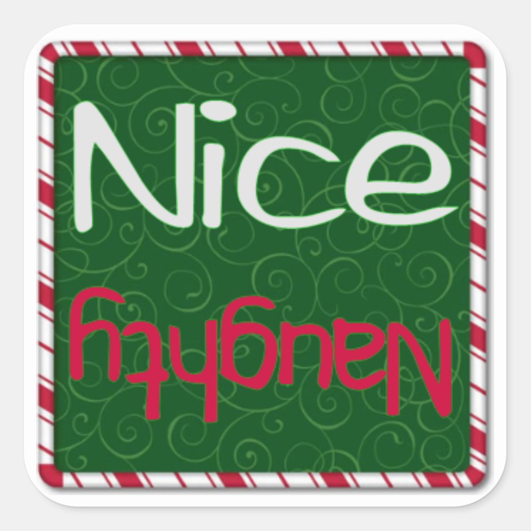 Christmas Sticker Naughty Or Nice Zazzle