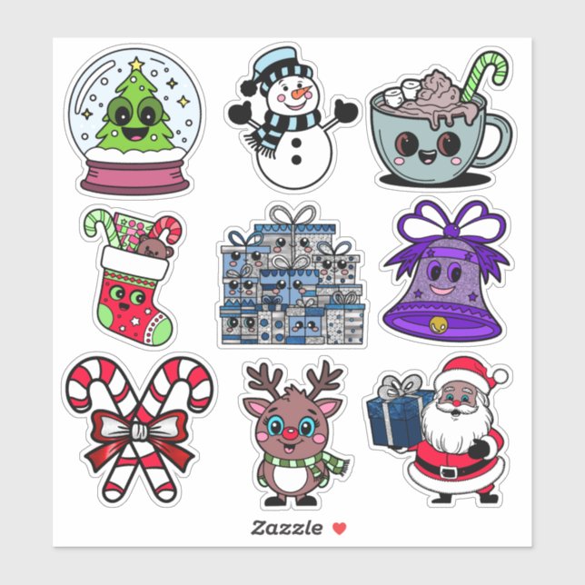 Christmas Sticker Pack for Kids – Festive, Holiday (Sheet)