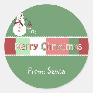 Christmas Sticker Shown Green But You Choose Color