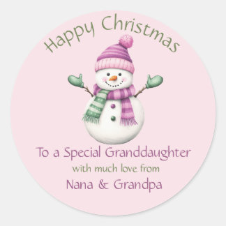 Christmas Sticker to Granddaughter