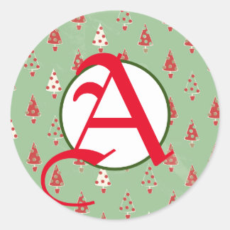 CHRISTMAS STICKER WITH CUSTOM INITIAL