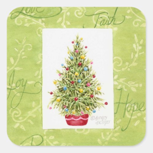 Christmas Stickers Chritmas Tree in Red pot