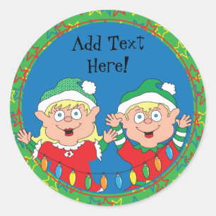 Christmas Stickers Elves. Personalize